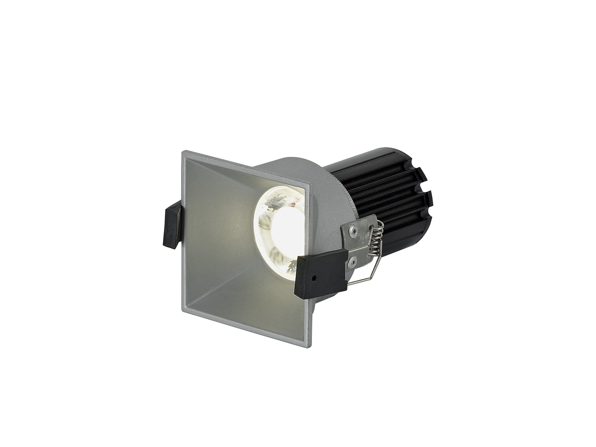 DM201294  Biox 10 Tridonic powered 10W 2700K 750lm 12° CRI>90 LED Engine Silver Square Fixed Recessed Spotlight, IP20